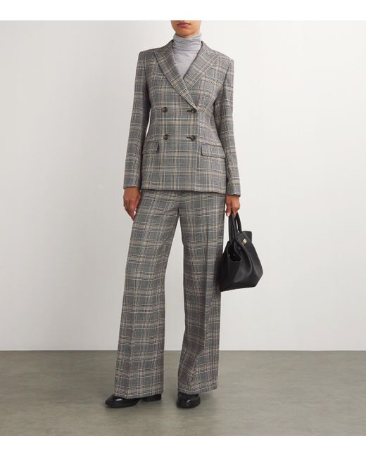 Weekend by Maxmara Gray Virgin Wool Check Blazer