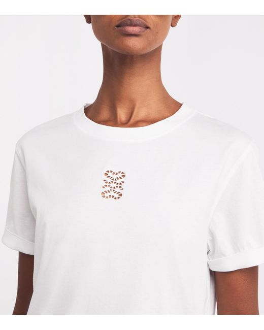 Sandro White Cotton Monogram T-Shirt