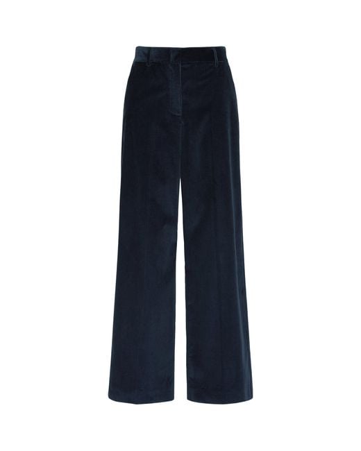 Weekend by Maxmara Blue Corduroy Wide-Leg Trousers