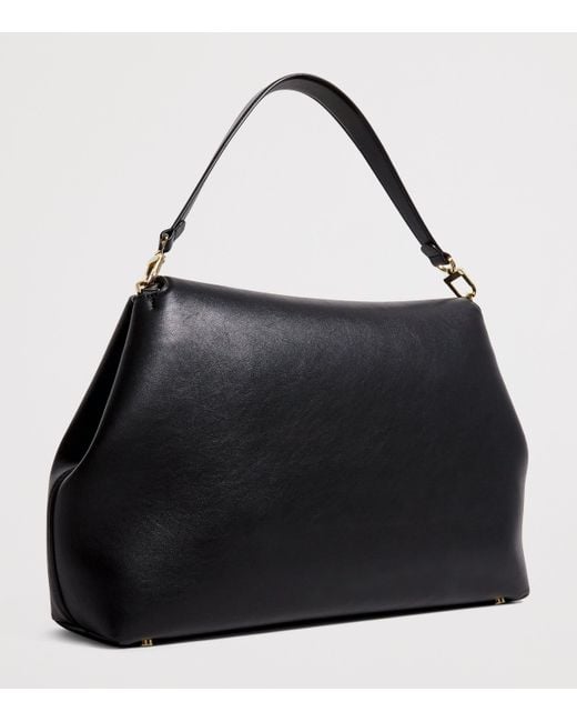 Totême Black Calfskin T-Lock Satchel Bag