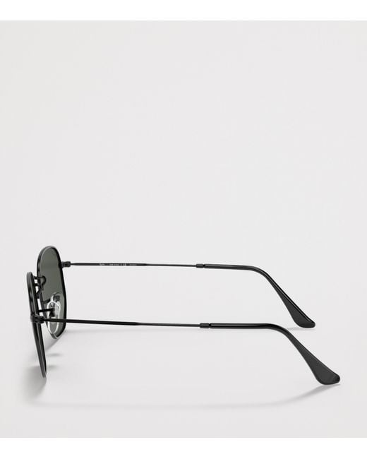Ray-Ban Gray Metal Hexagonal Irregular Sunglasses