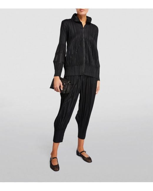 Pleats Please Issey Miyake Black Fluffy Basics Jacket