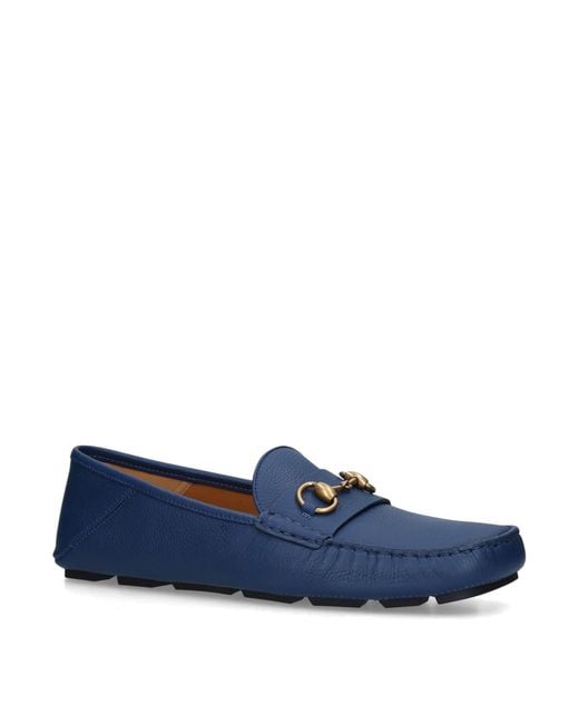 Gucci Leather Driving Shoes in Navy (Blue) for Men - Save 3% - Lyst