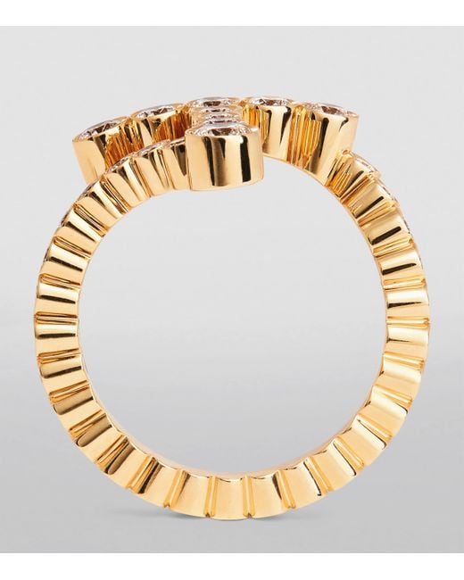 Sophie Bille Brahe Metallic And Diamond Ensemble 'T' Ring