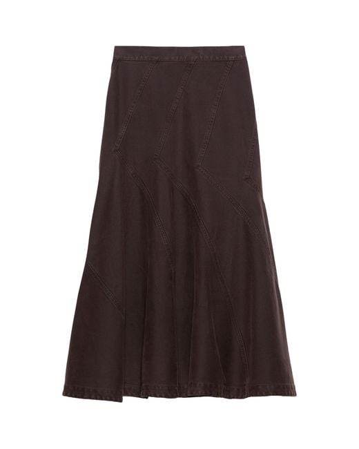 MAX&Co. Brown Cotton Midi Skirt