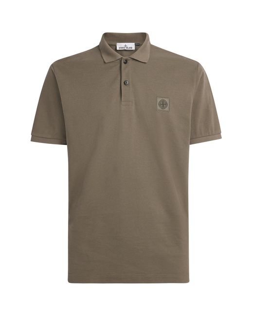 Stone Island Green Organic Cotton Ghost Polo Shirt for men