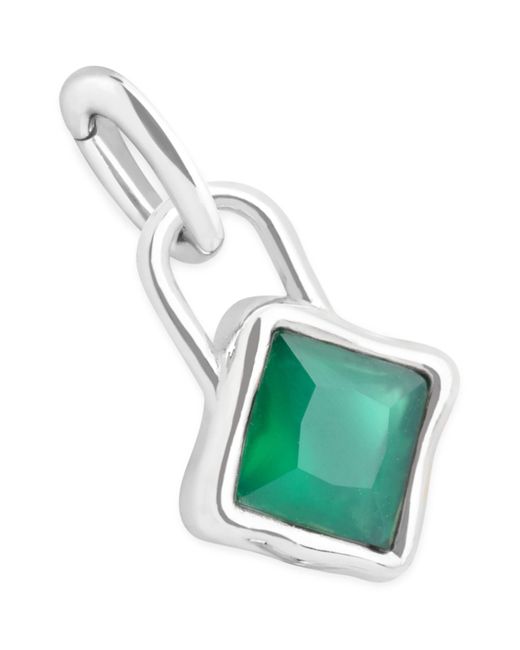 Astrid & Miyu Green Rhodium-Plated May Birthstone Charm