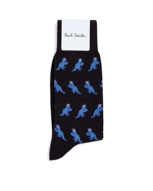 Paul Smith Blue Dinosaur Socks for men
