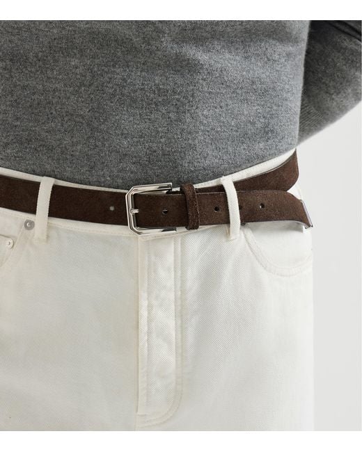 Brunello Cucinelli Brown Reversible Leather Belt for men