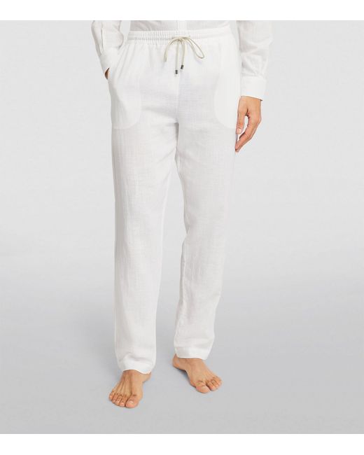 Zimmerli of Switzerland White Linen-cotton Drawstring Trousers for men