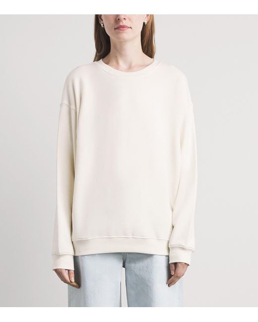 ÉTERNE White Cotton Oversized Sweatshirt