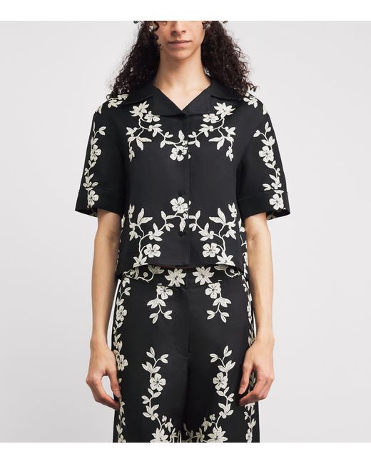 Claudie Pierlot Black Cropped Floral Shirt