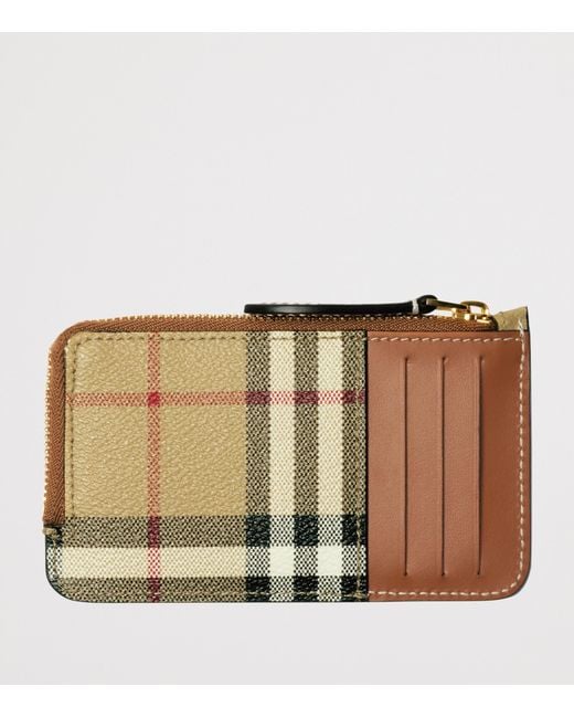 Burberry Natural Check Zip Card Holder