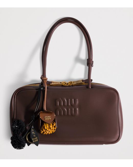 Miu Miu Brown Leather Beau Top-Handle Bag