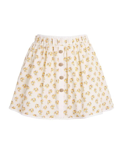 Maje Natural Printed Button-Front Mini Skirt