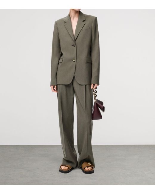 Loewe Gray Logo-Detail Tailored Trousers