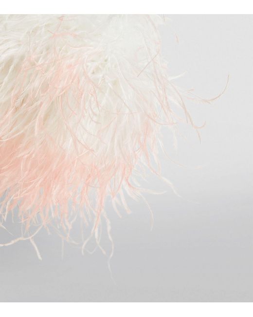 L'ALINGI Natural Crystal-embellished Feather Clutch Bag