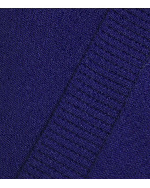 Eskandar Blue Cashmere V-Neck Sweater Vest