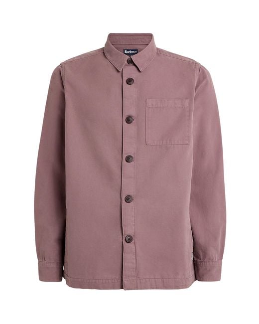 Barbour Purple Cotton Washed Overshirt for men