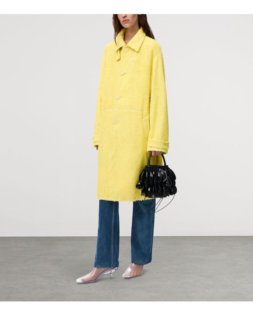 Loewe Yellow Lambskin Textured Trench Coat