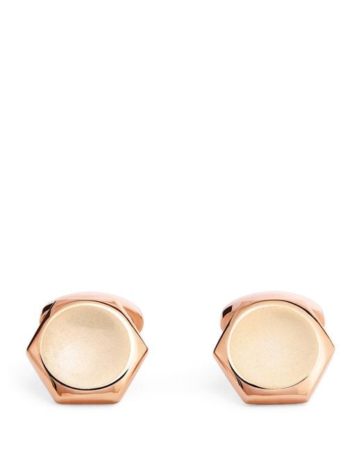 Babette Wasserman Natural Rose-Plated Hexagon Cufflinks for men