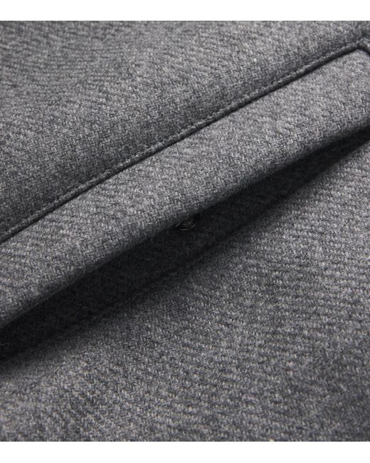 Herno Gray Wool-Blend Felt Bomber Jacket for men
