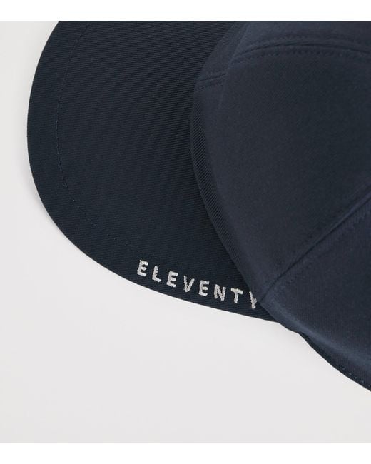 Eleventy Blue Embroidered Logo Baseball Cap for men