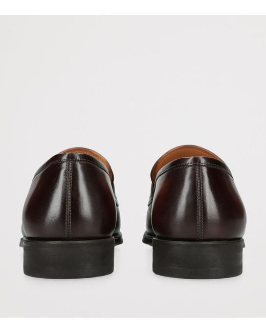 Magnanni Shoes Brown Leather Madison Penny Loafers for men