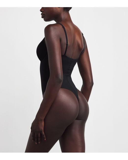 Skims Black Ultimate Body Thong Bodysuit
