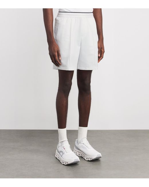 Lacoste White Stretch Taffeta Ultra Dry Tennis Shorts for men