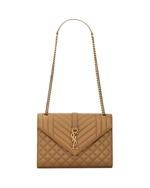 Saint Laurent Natural Medium Envelope Shoulder Bag