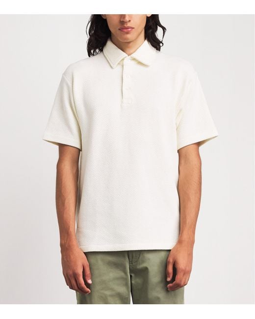 Polo Ralph Lauren White Piqué Textured Polo Shirt for men
