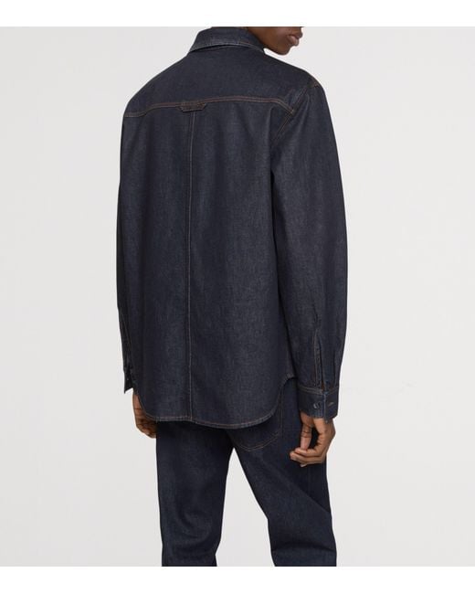 Burberry Blue Selvedge Denim Relaxed Shirt for men