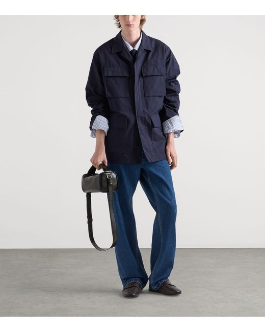 Prada Blue Cotton Safari Jacket for men