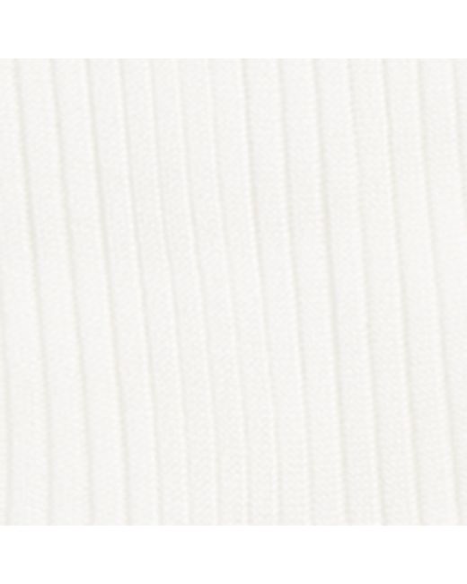 Doré Doré White Cotton Rib-Knit Socks for men
