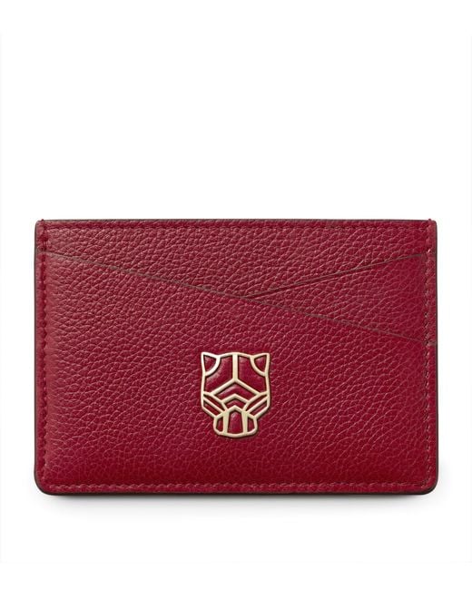 Cartier Red Leather Panthère De Card Holder