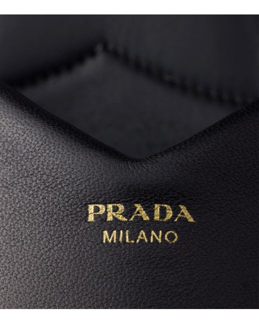 Prada Black Leather Padded Heeled Sandals 65