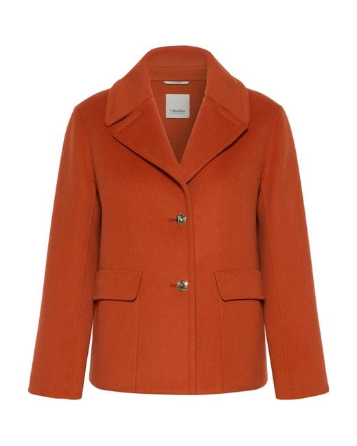 Max Mara Orange Virgin Wool Single-Breasted Jacket