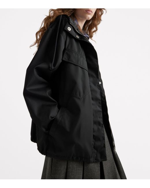 Prada Black Re Nylon Logo-Embellished Woven Jacket