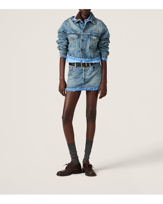 Miu Miu Blue Outwear Jacket