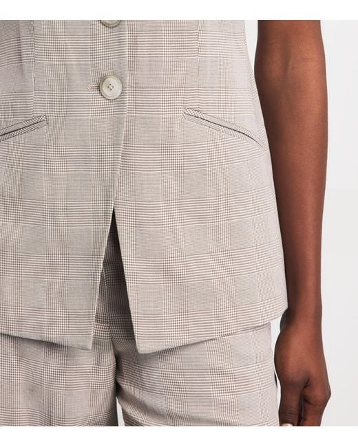 Veronica Beard Gray Plaid Sorenne Waistcoat
