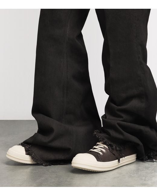 Rick Owens Brown Leather Classic Low-Top Sneakers for men