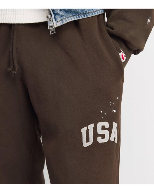 CHERRY LA Brown Cotton Usa Parachute Sweatpants for men