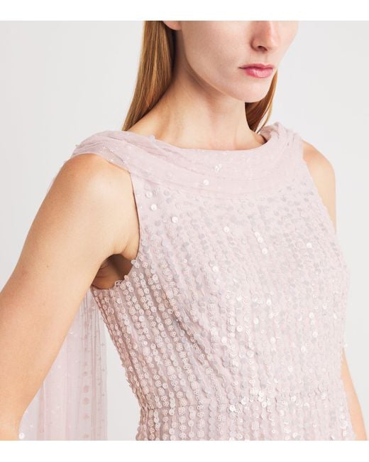 Needle & Thread Pink Moonlight Sequin Maxi Dress