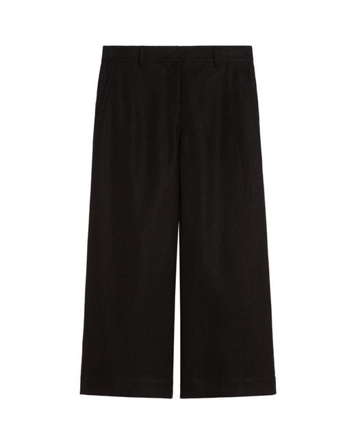 Max Mara Black Linen-Blend Abissi Culottes