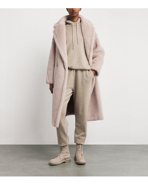 Max Mara Natural Alpaca-Wool-Silk Teddy Bear Coat