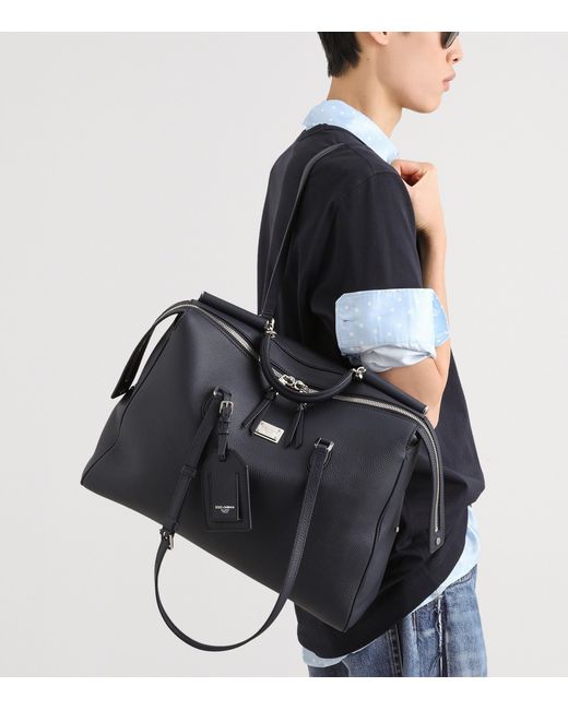 Dolce & Gabbana Black Leather-Blend Top-Handle Bag for men
