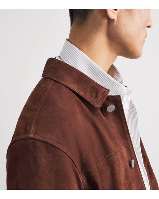 Wax London Brown Suede Robin Chore Jacket for men