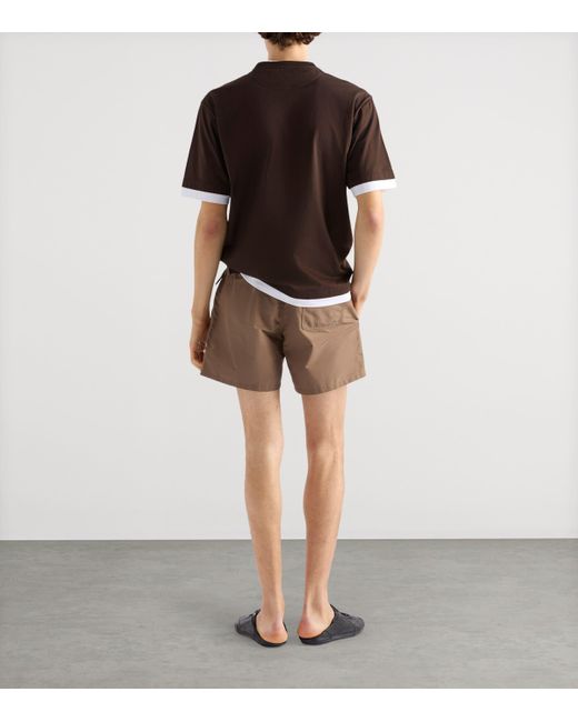 Prada Brown Double-Layer Logo T-Shirt for men