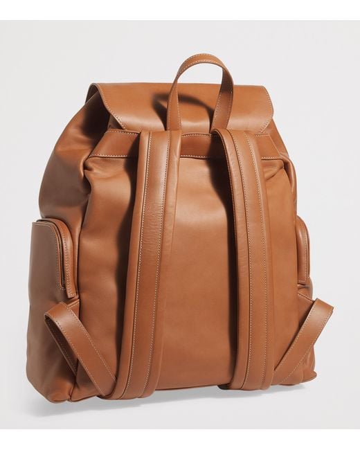 Eleventy Brown Calfskin Backpack for men